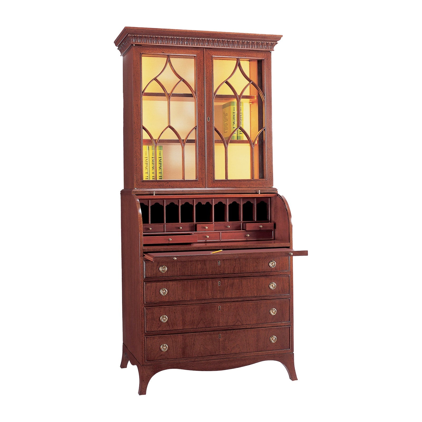 Bolier Classics George III Tambour Desk With Bookcase