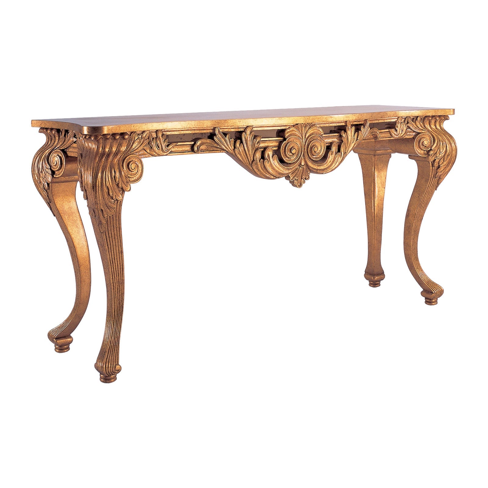 Bolier Classics Louis XV Style Console In Gold Leaf Finish
