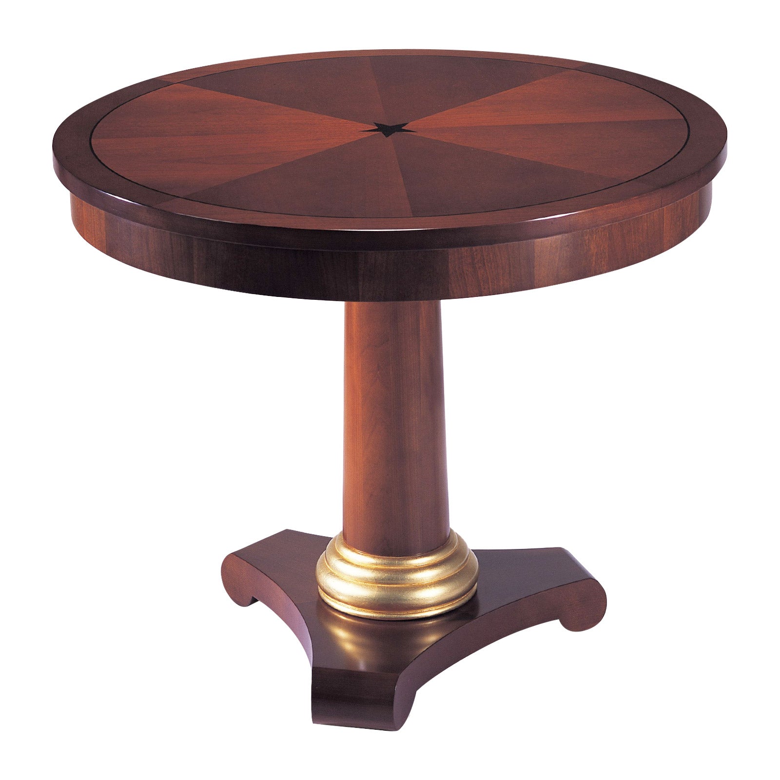 Bolier Classics Side Table With Ebony Inlay & Gold Leaf Accent