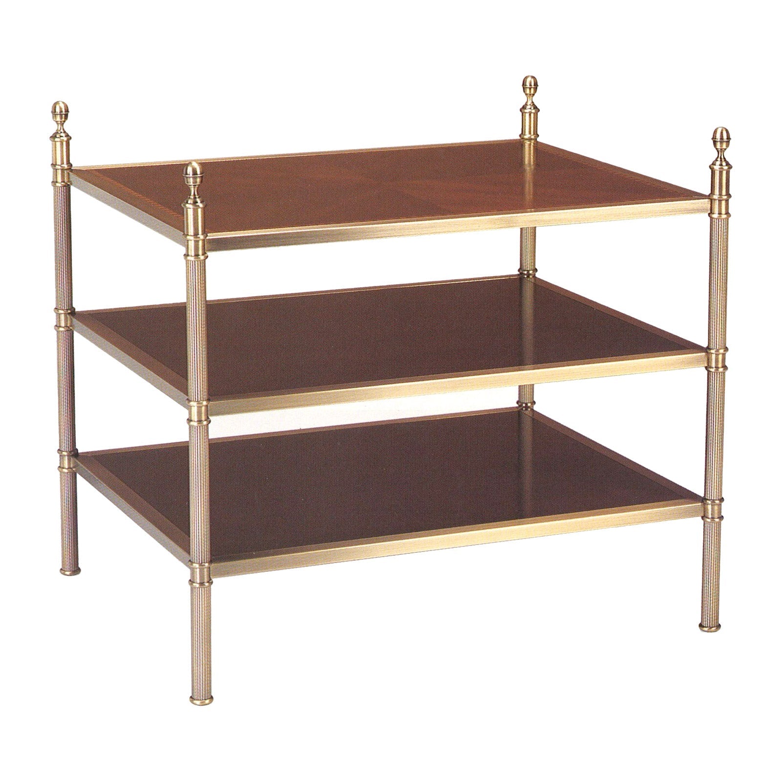 Bolier Classics Brass & Cherry Veneer Side Table