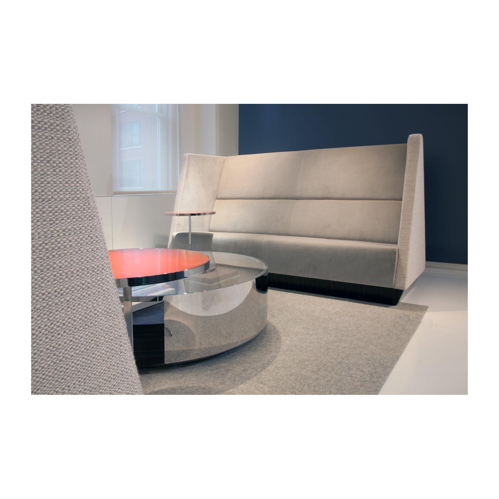 Caid High Back Sofa Wood Legs