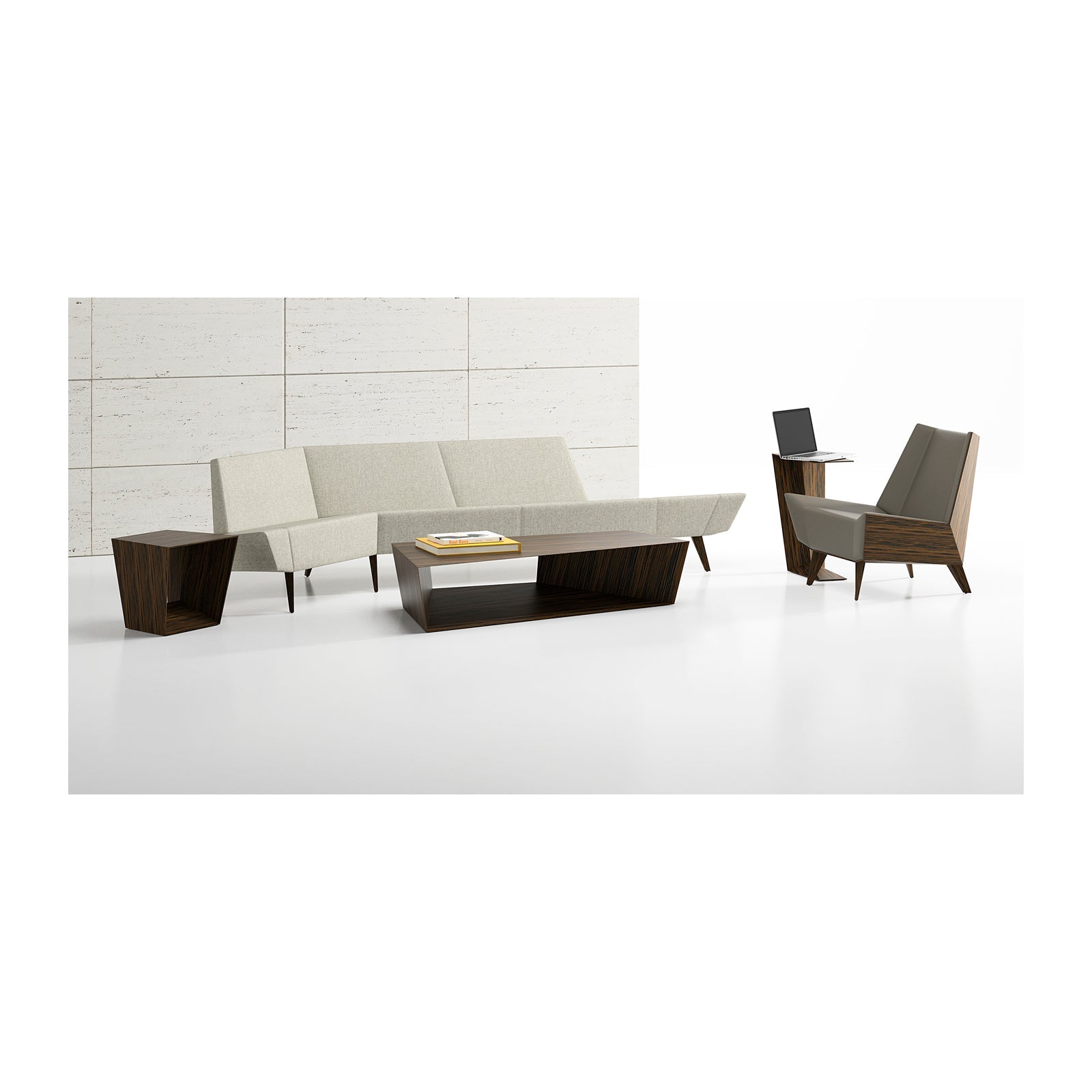 Avant Angled Sofa, Left, Wood Back
