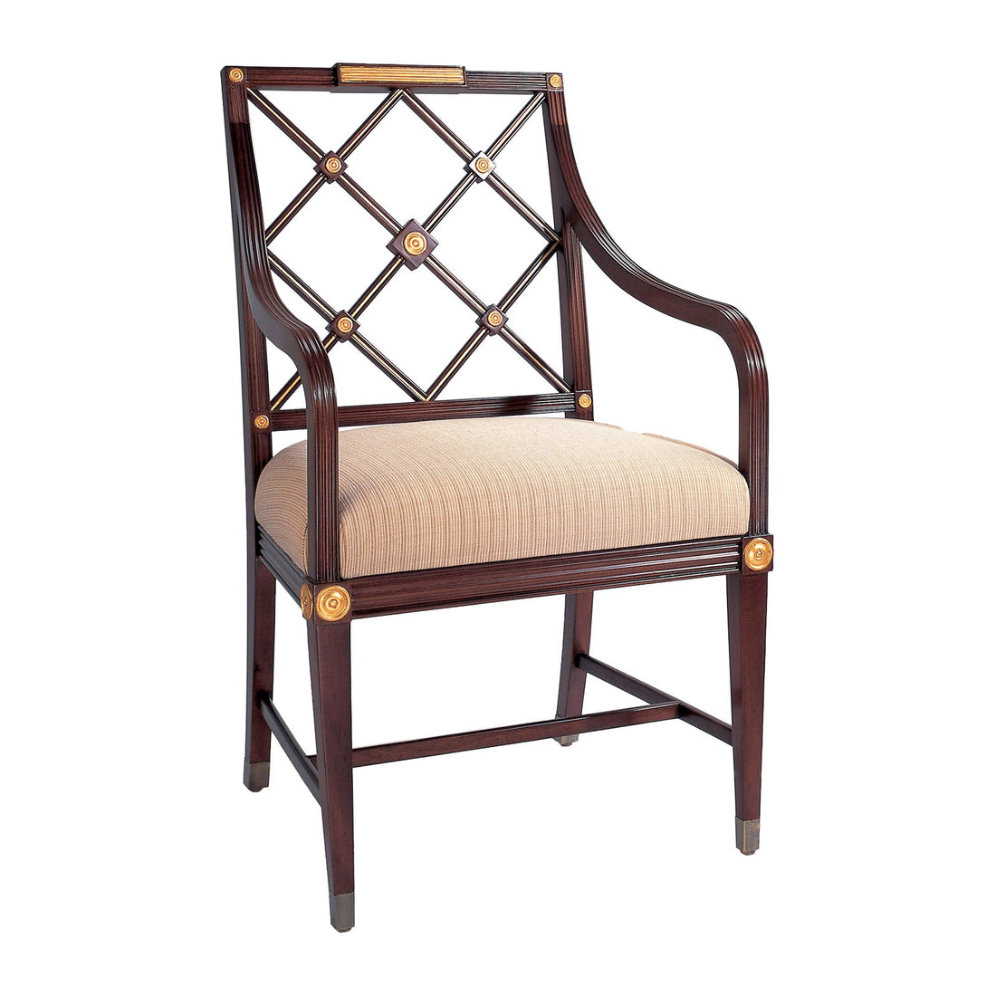 Bolier Classics Regency Style Armchair With Gold Leaf Accents