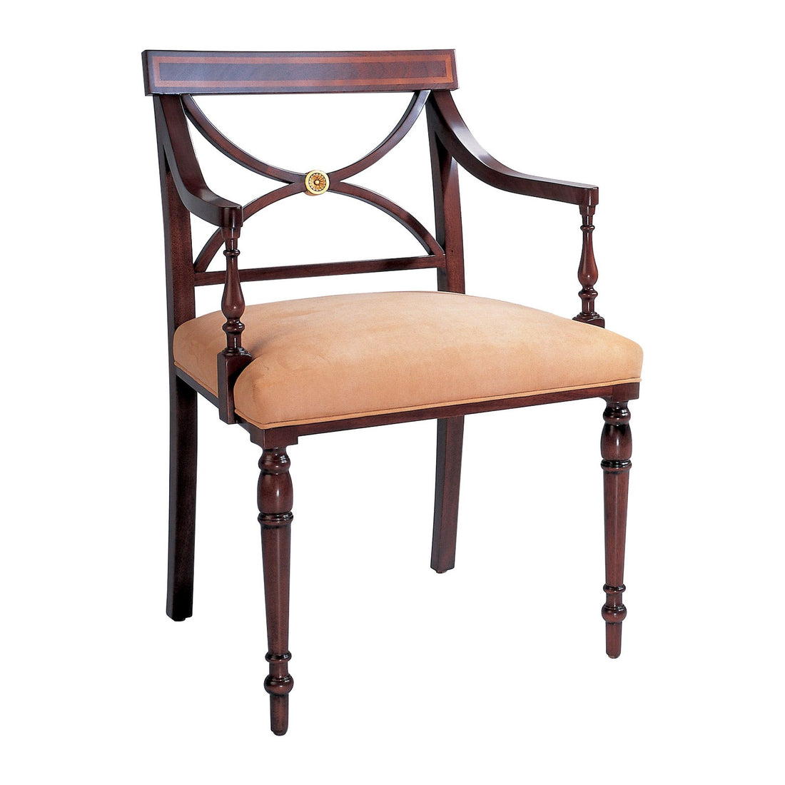 Bolier Classics Regency Style Armchair With Gold Leaf Accents