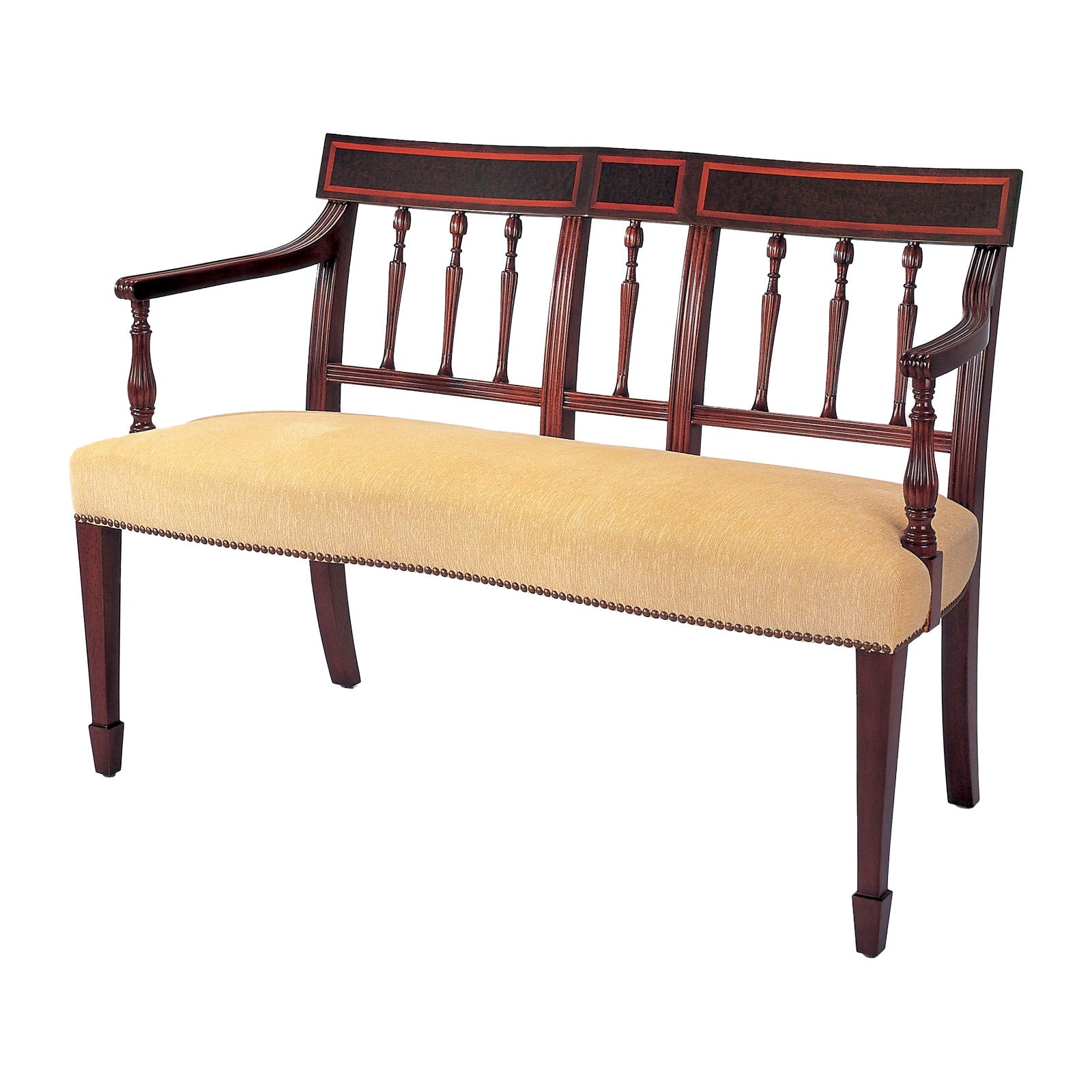 Bolier Classics Regency Style Bench with Wooden Frame Back