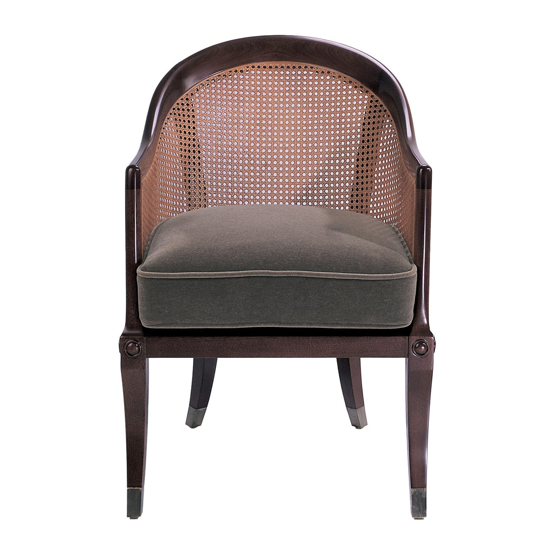 Bolier Classics Cane Tube Chair With Satin Brass Caps