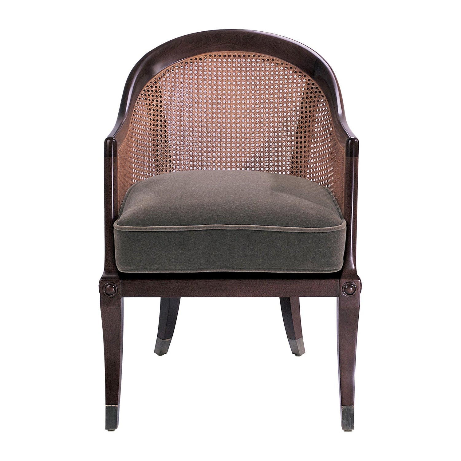 Bolier Classics Cane Tube Chair With Satin Brass Caps