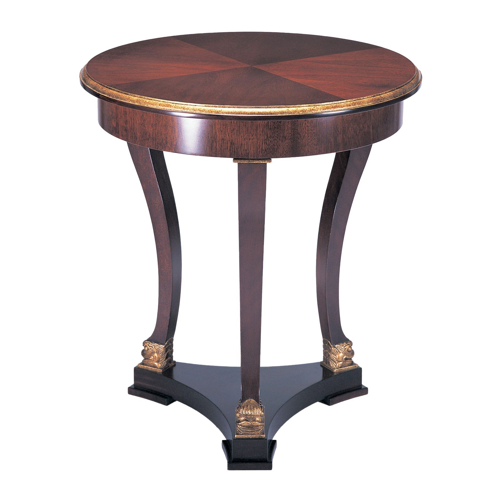 Bolier Classics Side Table with Carved Gold Leaf Accents