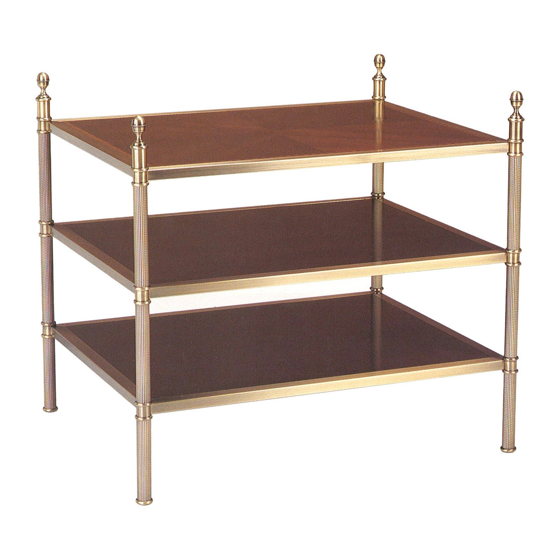 Bolier Classics Brass &amp; Cherry Veneer Side Table
