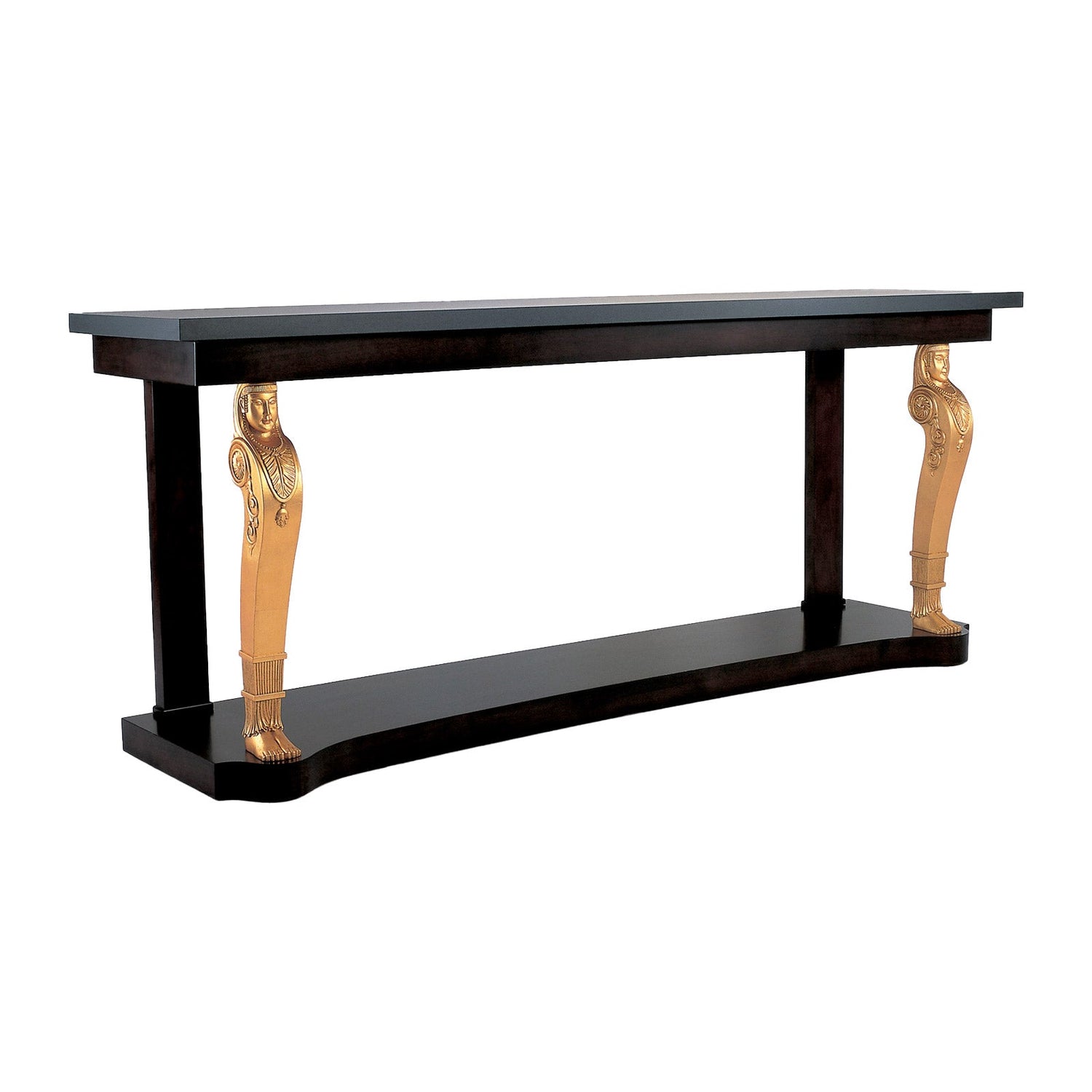 Bolier Classics Console With Gold Leaf Egyptian Carved Legs