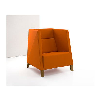 Caid Mid Back Lounge Chair Wood Legs