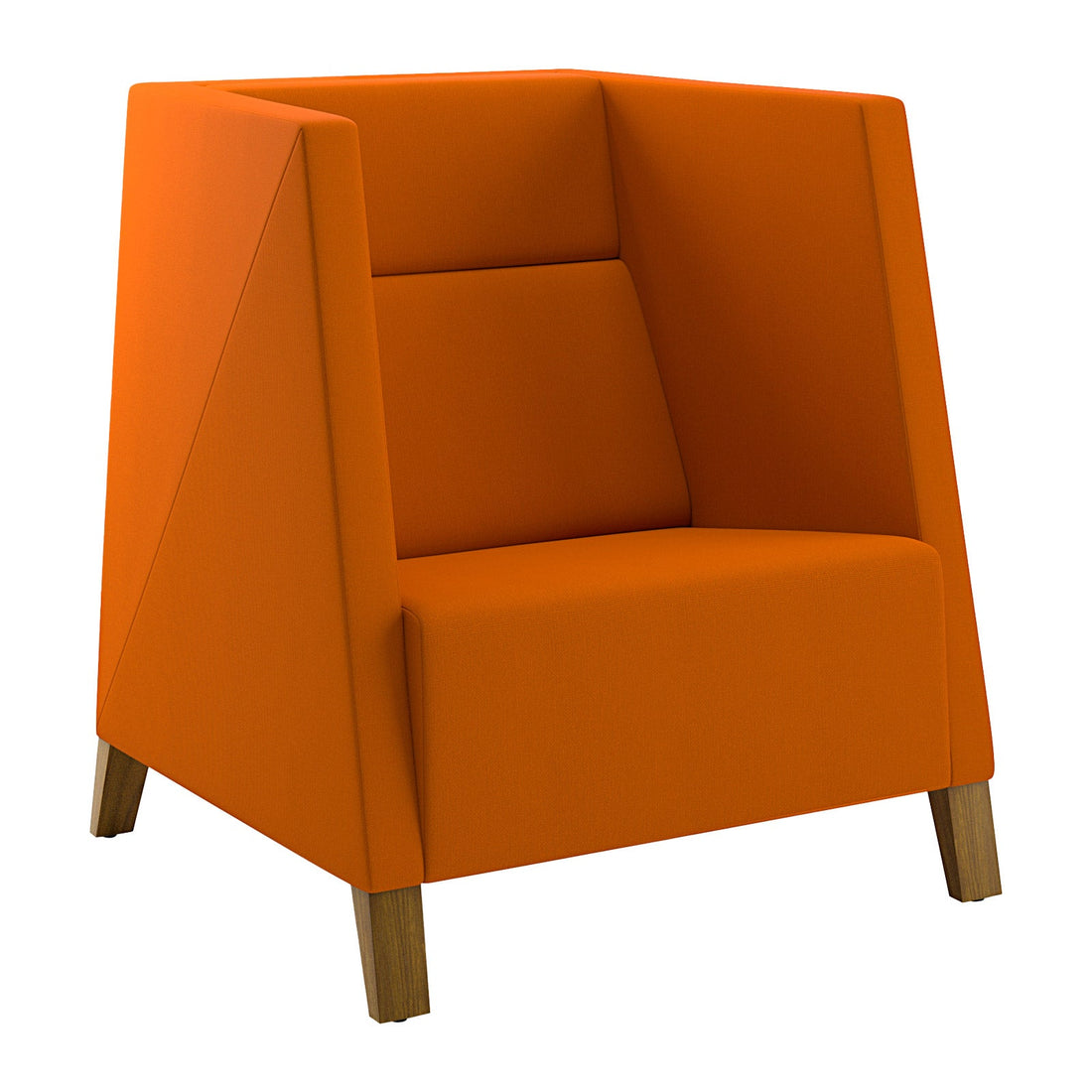 Caid Mid Back Lounge Chair Wood Legs