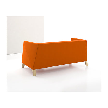 Caid Love Seat Wood Legs