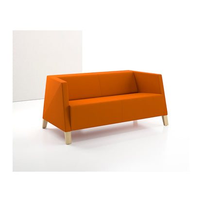 Caid Love Seat Wood Legs