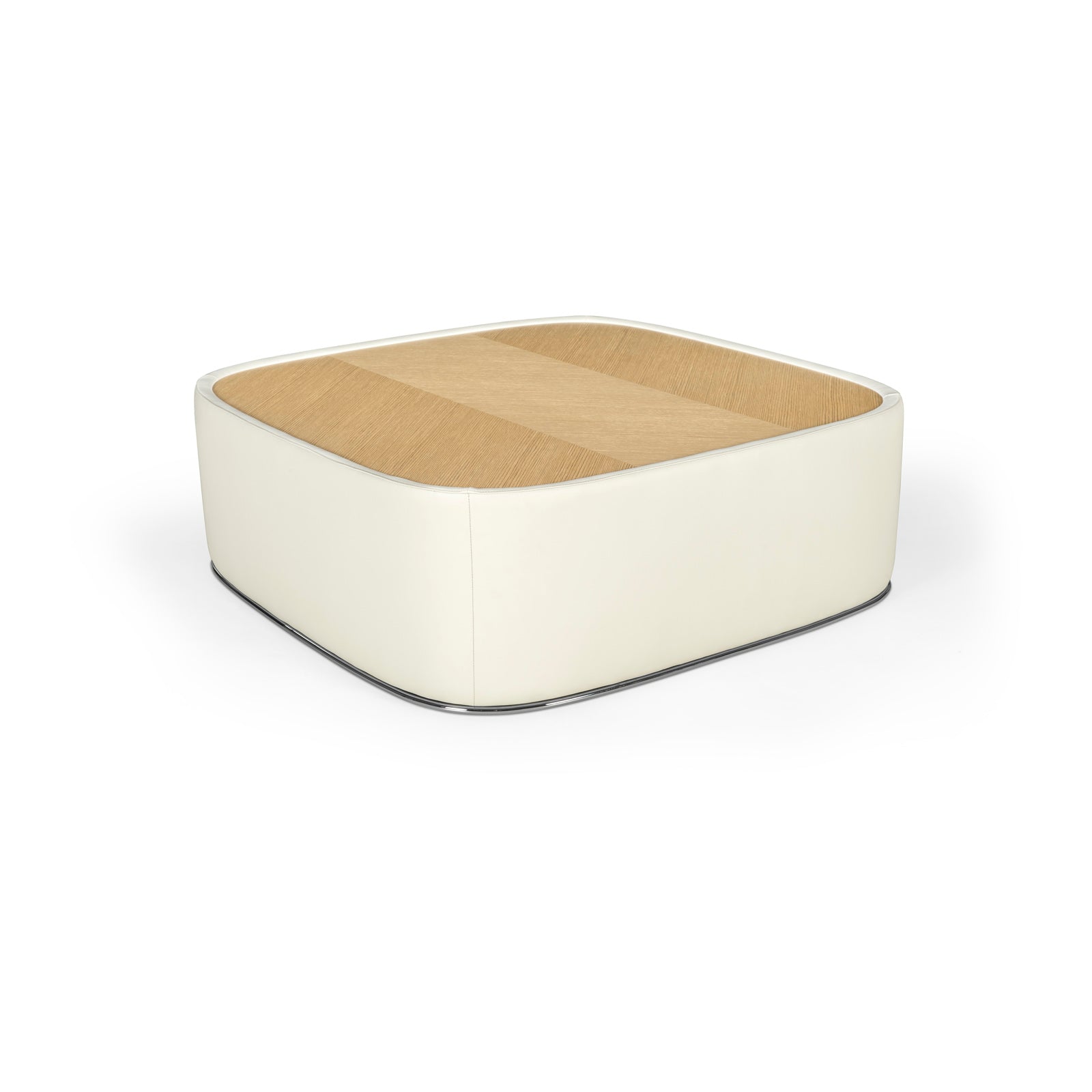 Ellsworth ottoman with inset wood top