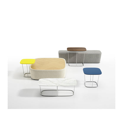 Ellsworth ottoman with inset wood top