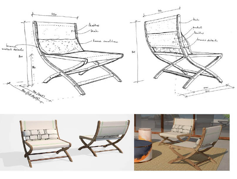 Outdoor Lounge Chair designed by MKV Design for Bespoke by Decca London // Bespoke furniture competition as part of Focus/16 and London Design Festival 2016