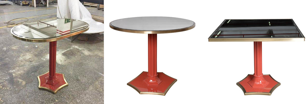 Bespoke tables coral red lacquer base-Decca Furniture