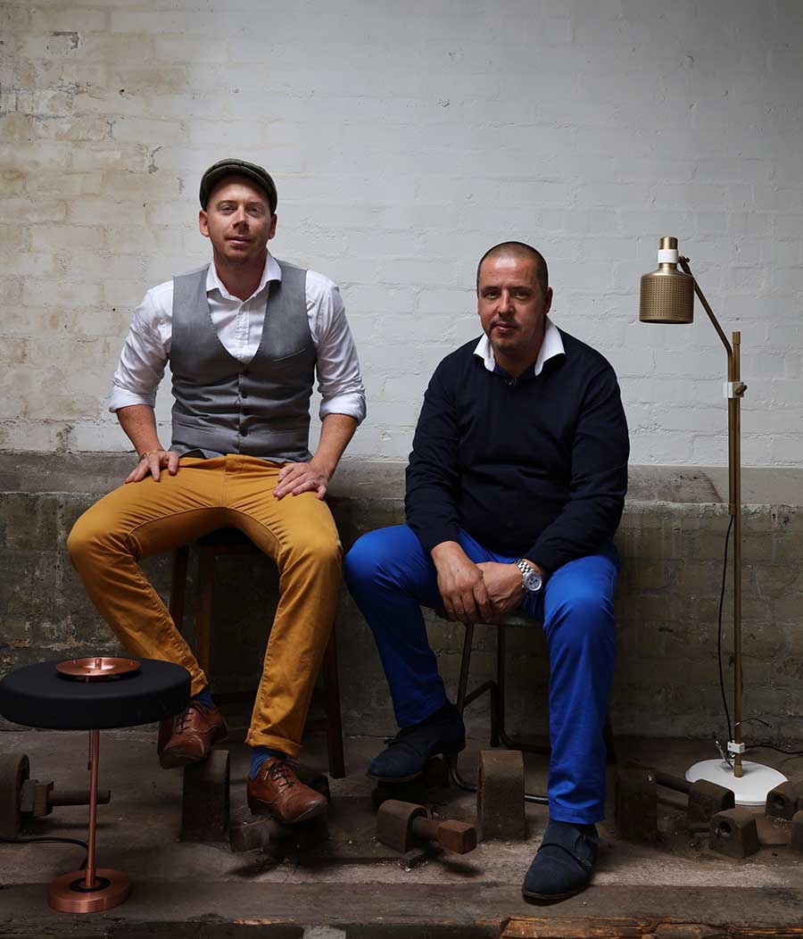 Robbie Llewellyn and Adam Yeats of Bert Frank_mid-century modern furniture collection and lighting