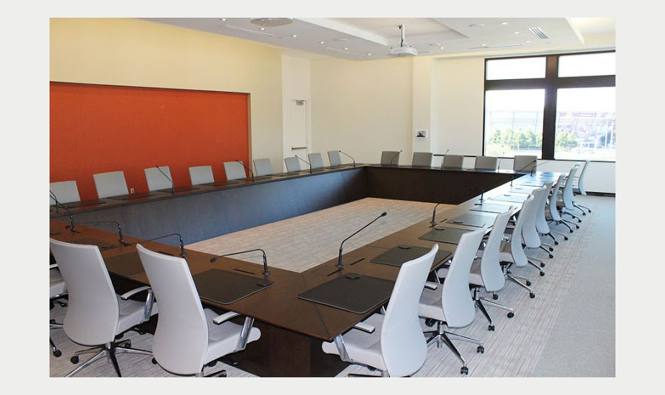 Hollow rectangular conference room table