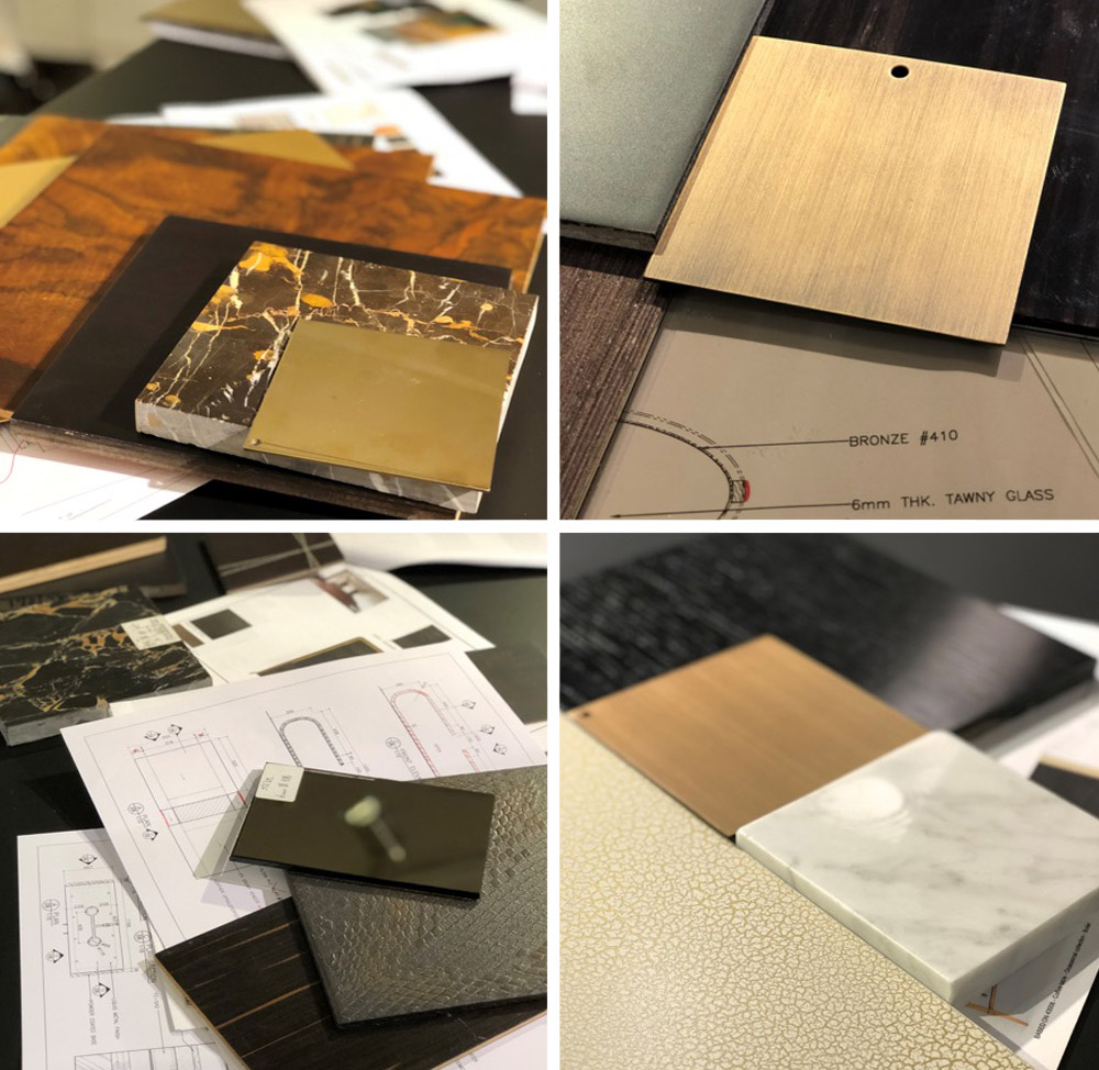 Custom Decca finish samples interior design