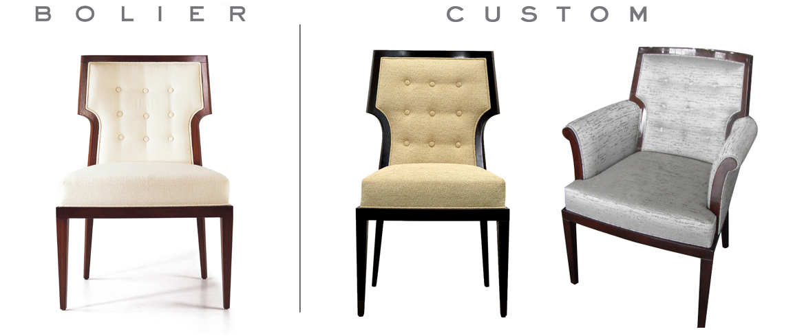 Bolier standard versus customised versions // Customise Bolier pieces with Decca London! 