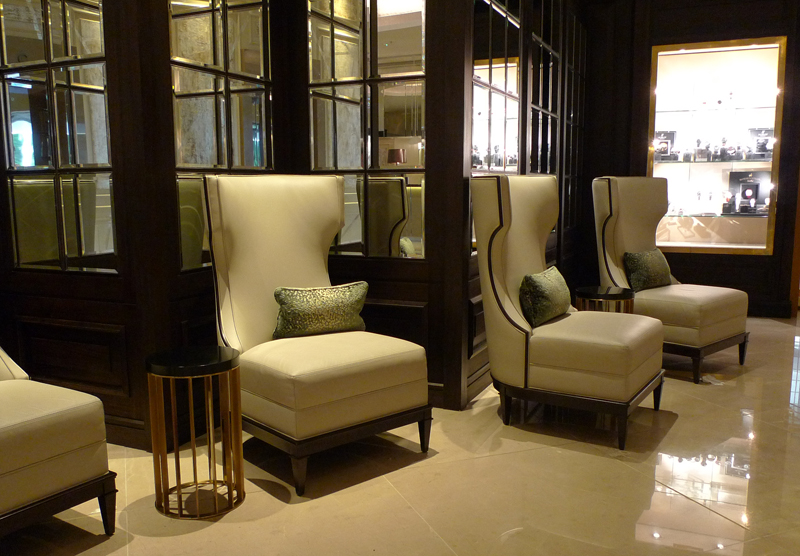 Lobby at The Park Tower Knightsbridge with the Modern Luxury Lounge Chairs