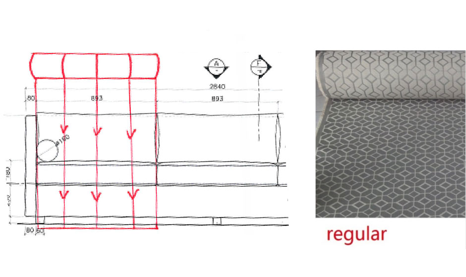 Fabric upholstery direction regular