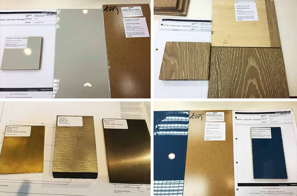 The Ritz Carlton Residences David Collins x Decca finish samples