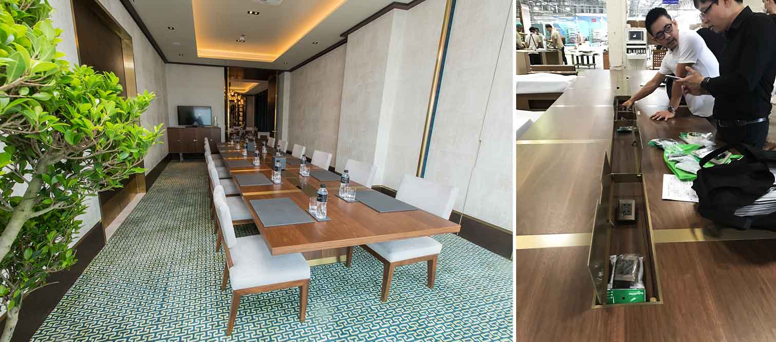 The Ritz Carlton Residences MahaNakhon 6 metre long meeting table with cable system