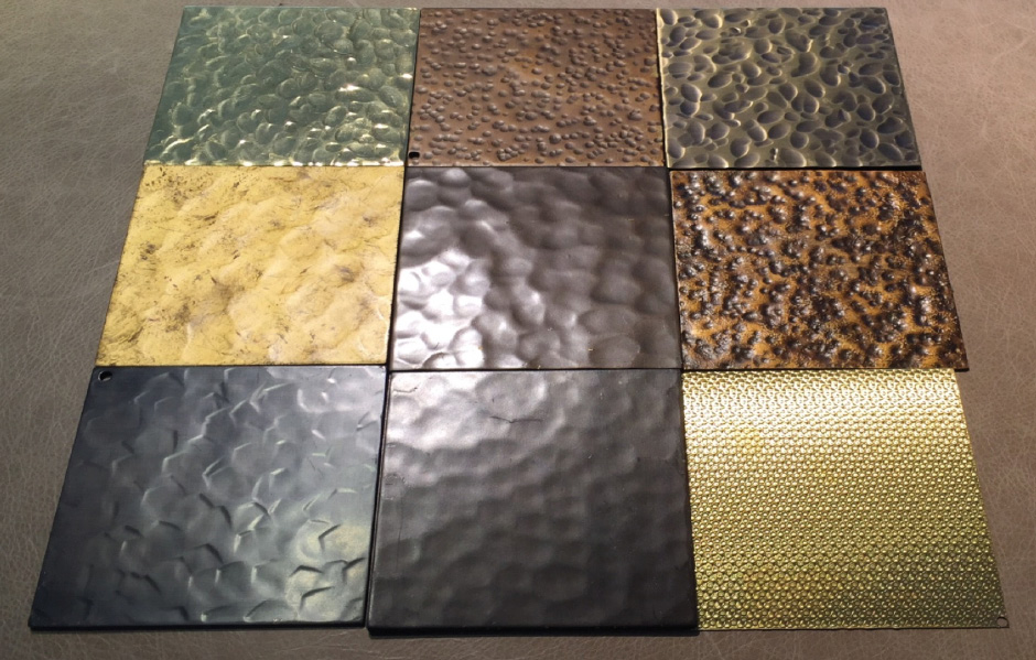 Textured metal finishes
