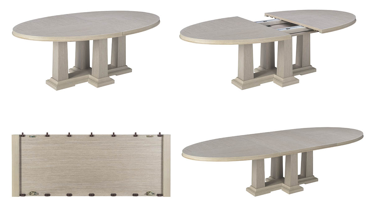 65016-0612 Expandable Oval Dining Table with leave-Domicile-Modern Desert-Bolier-Decca