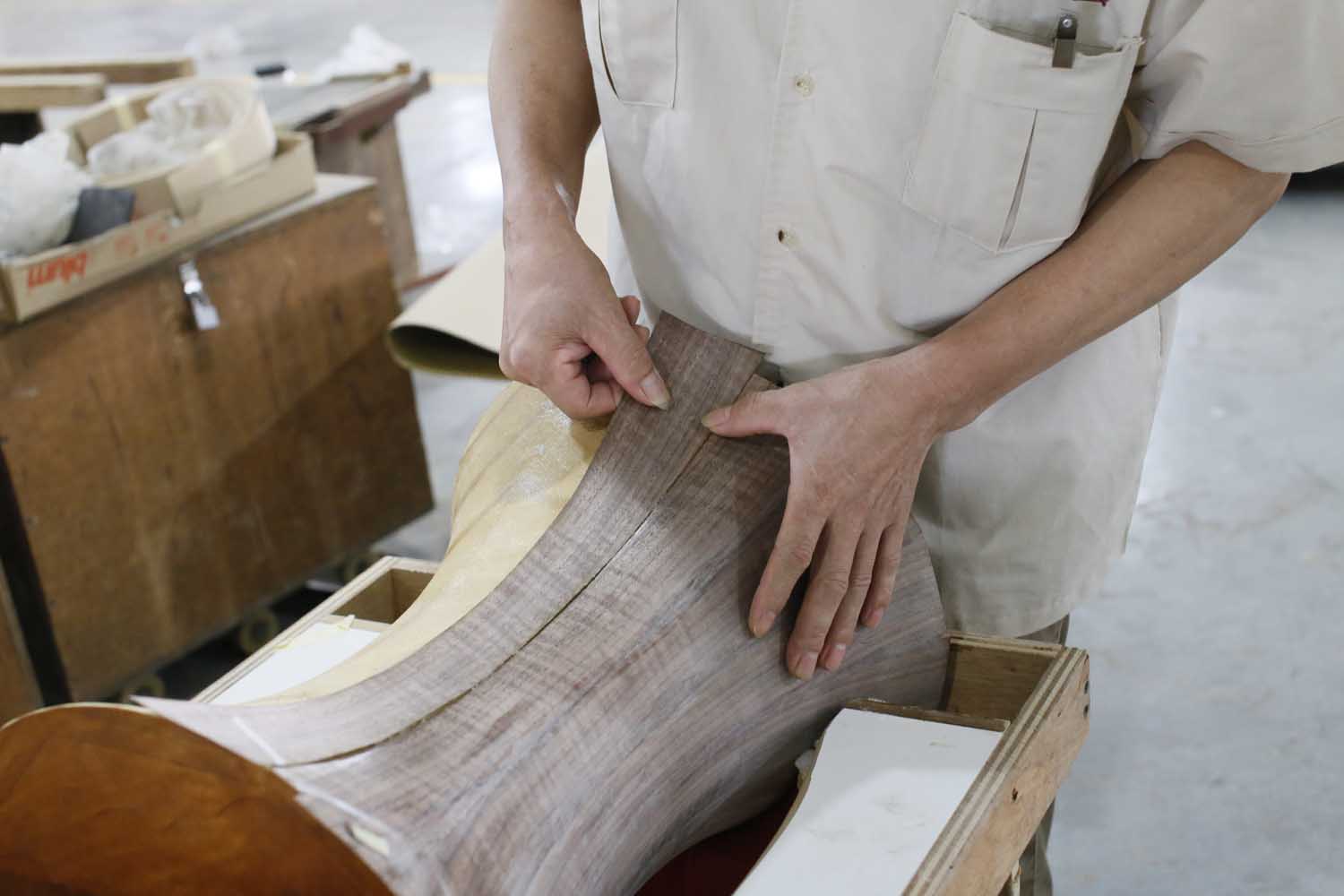 craftsmanship-furniture-manufacturing-veneer-layup-decca