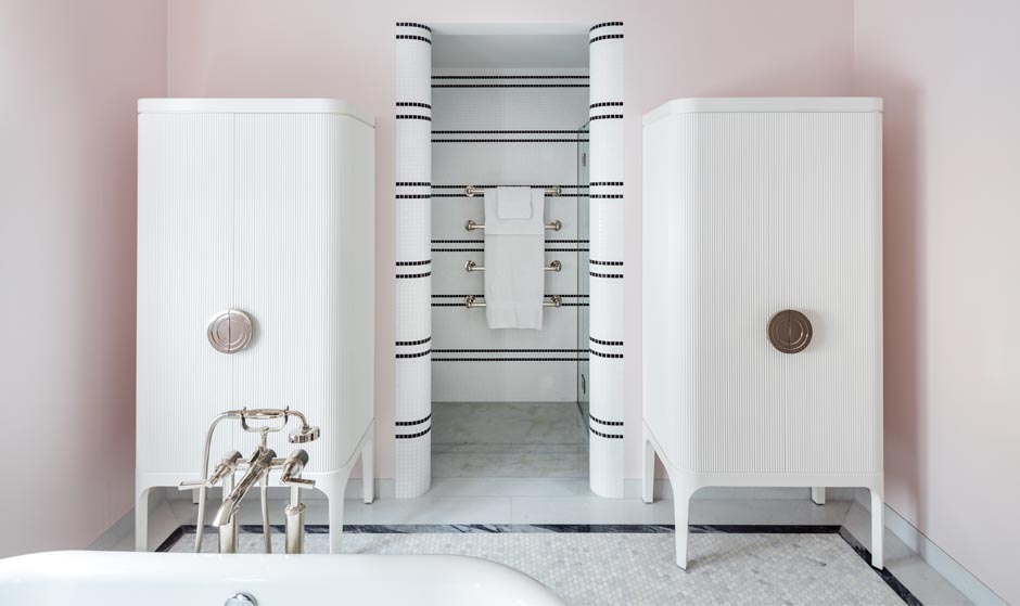 Carden Cunietti residential bathroom storage unit made by decca