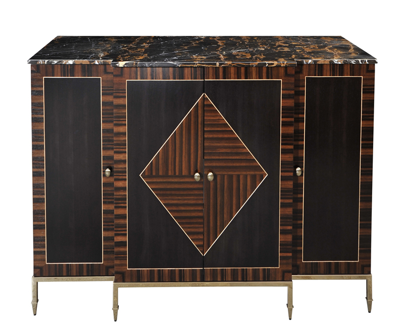 Decca-London-hospitality-projects-premier-suite's-minibar-veneer-layups-macassar-ebony