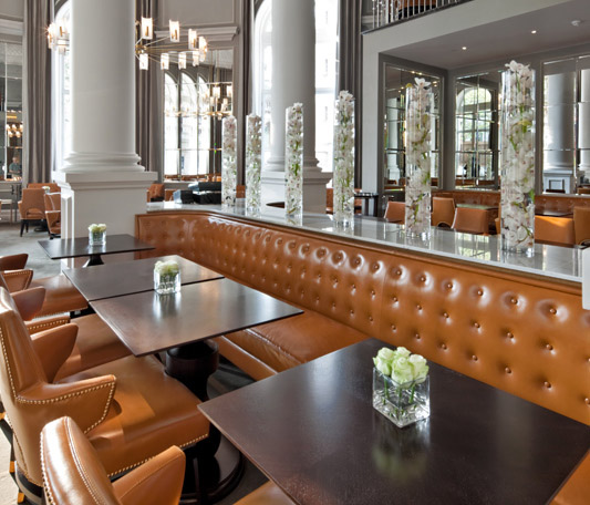 Decca London-Corinthia hotel-northall restaurant-ga design-banquettes-coffee-tables