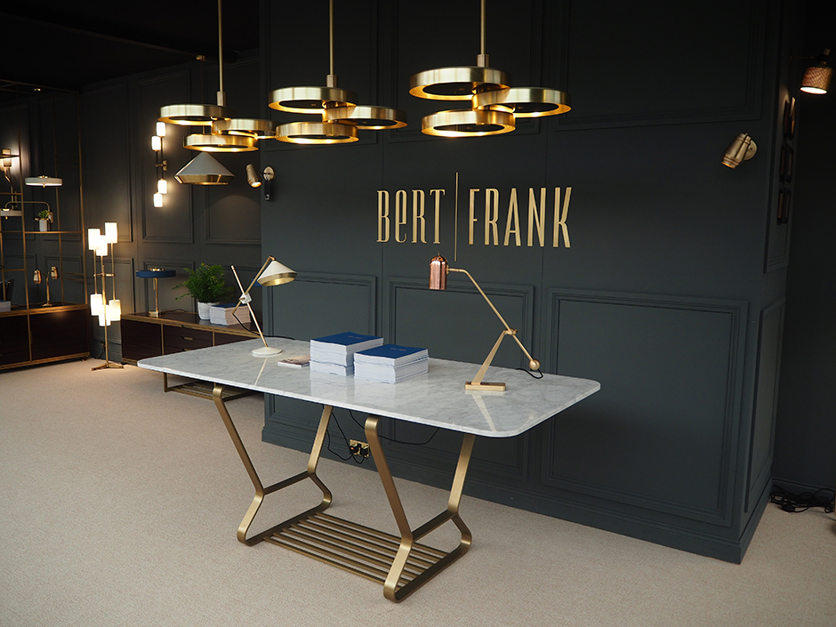 Bert Frank at Decorex 2016-display table by Decca London