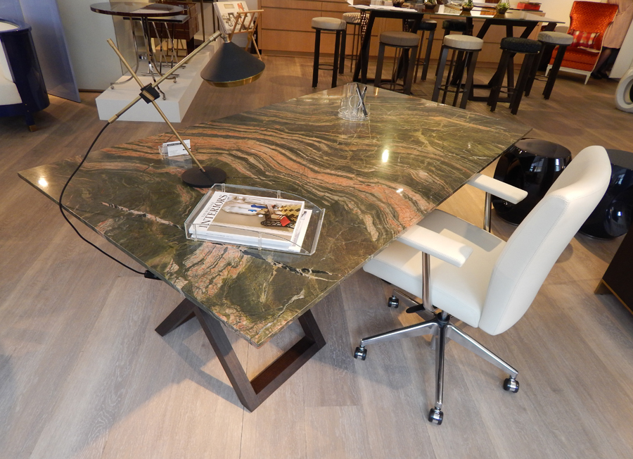 Bespoke by Decca // Bespoke marble topped desk with the base from our Objets Collection // Bespoke furniture by Decca London