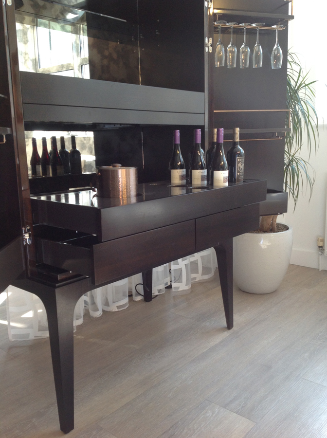 Bespoke by Decca // Bespoke Dry Bar Cabinet (interior with shelves) // Bespoke furniture by Decca London