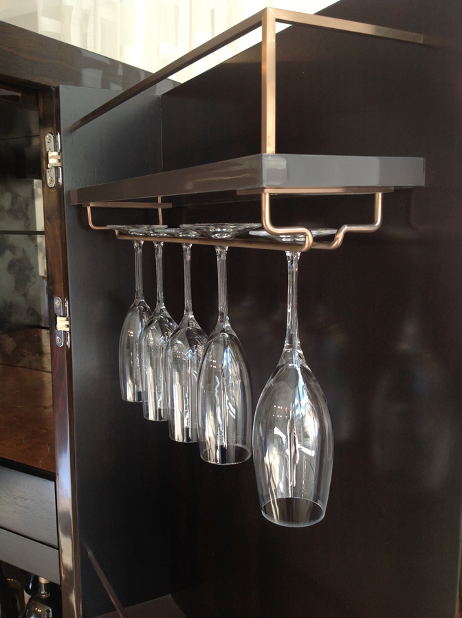 Bespoke by Decca // Bespoke Dry Bar Cabinet with glass rails // Bespoke furniture by Decca London