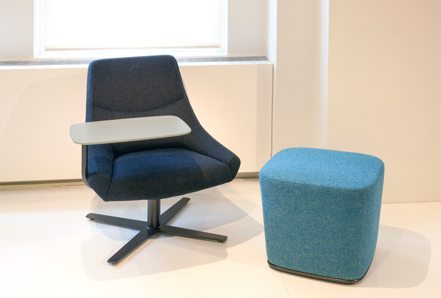 Decca London // Decca Contract by Decca // Bing Work Lounge chair with tablet arm // Luxury office furniture