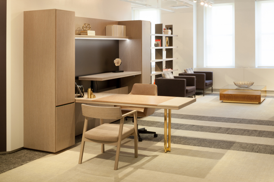 Decca Contract // Decca London // GL Work Wall Unit with Height Adjustable Desk with signature metal leg // Luxury Executive office // Luxury CEO office